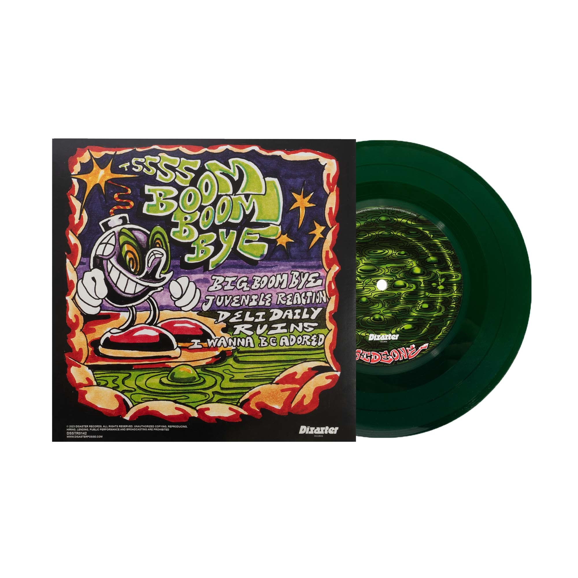PLEAZURE AND PAIN - BIG BOOM BYE GREEN 7″ VINYL