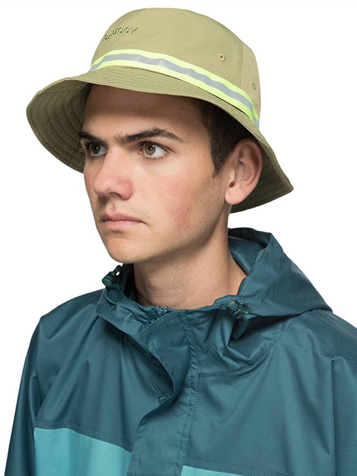 STUSSY REFLECTIVE TAPE BUCKETHAT