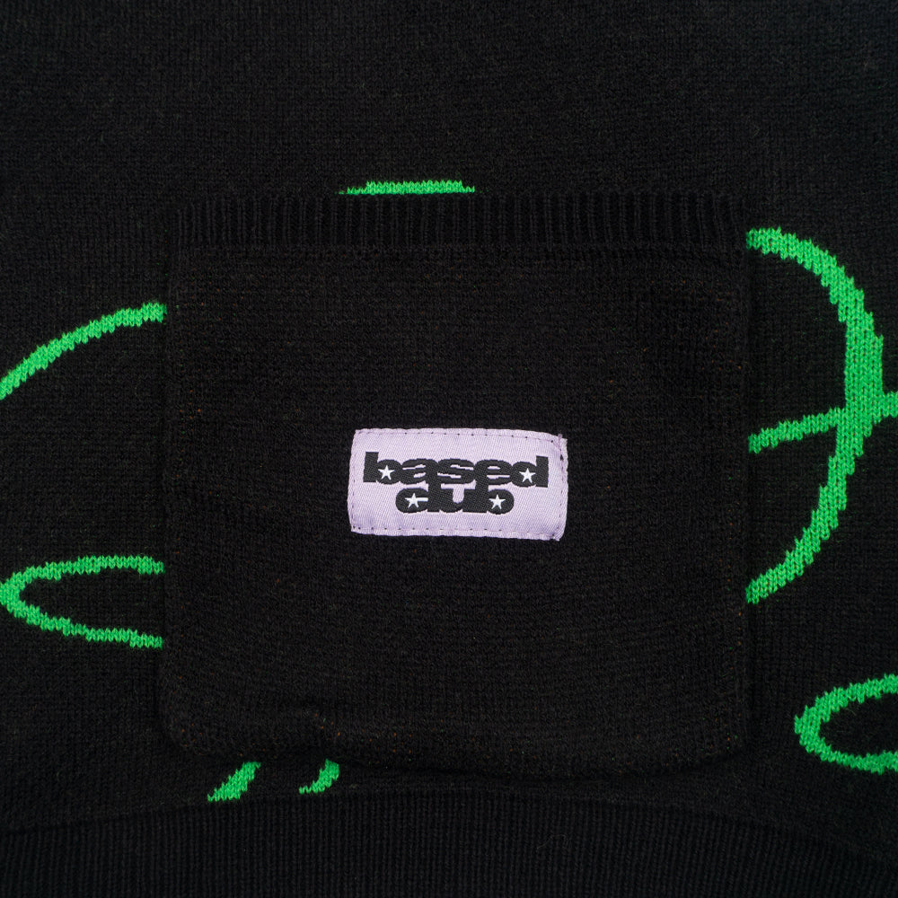 DRAWN BLACK CARDIGAN