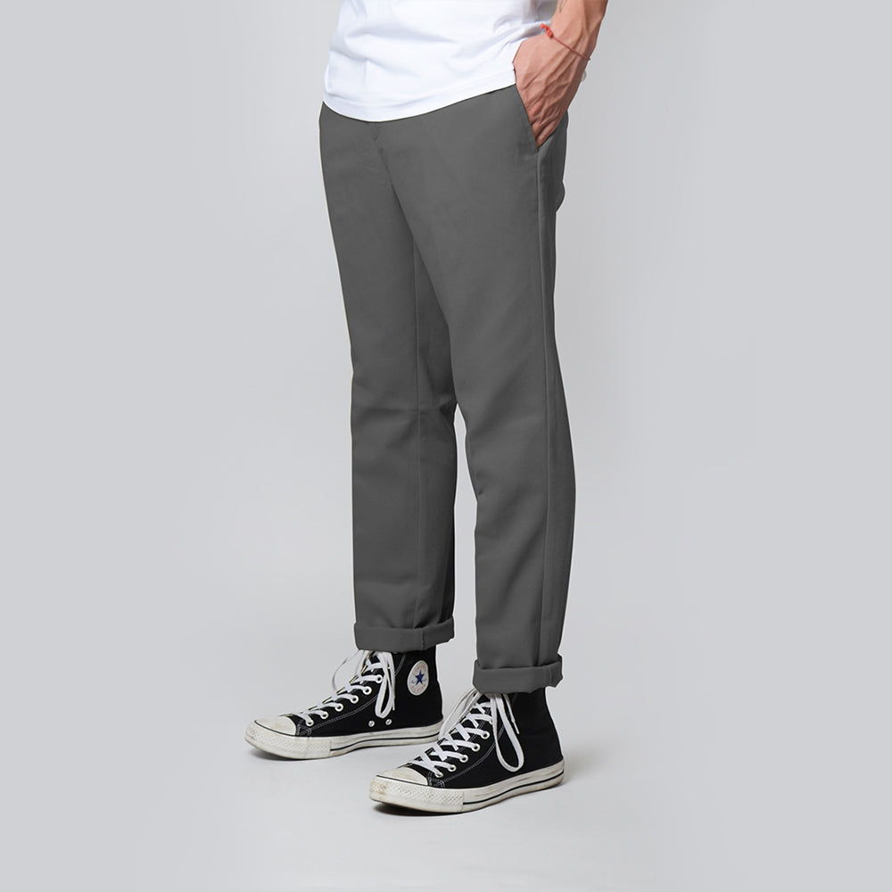WE872 CHARCOAL SLIM TAPERED PANTS
