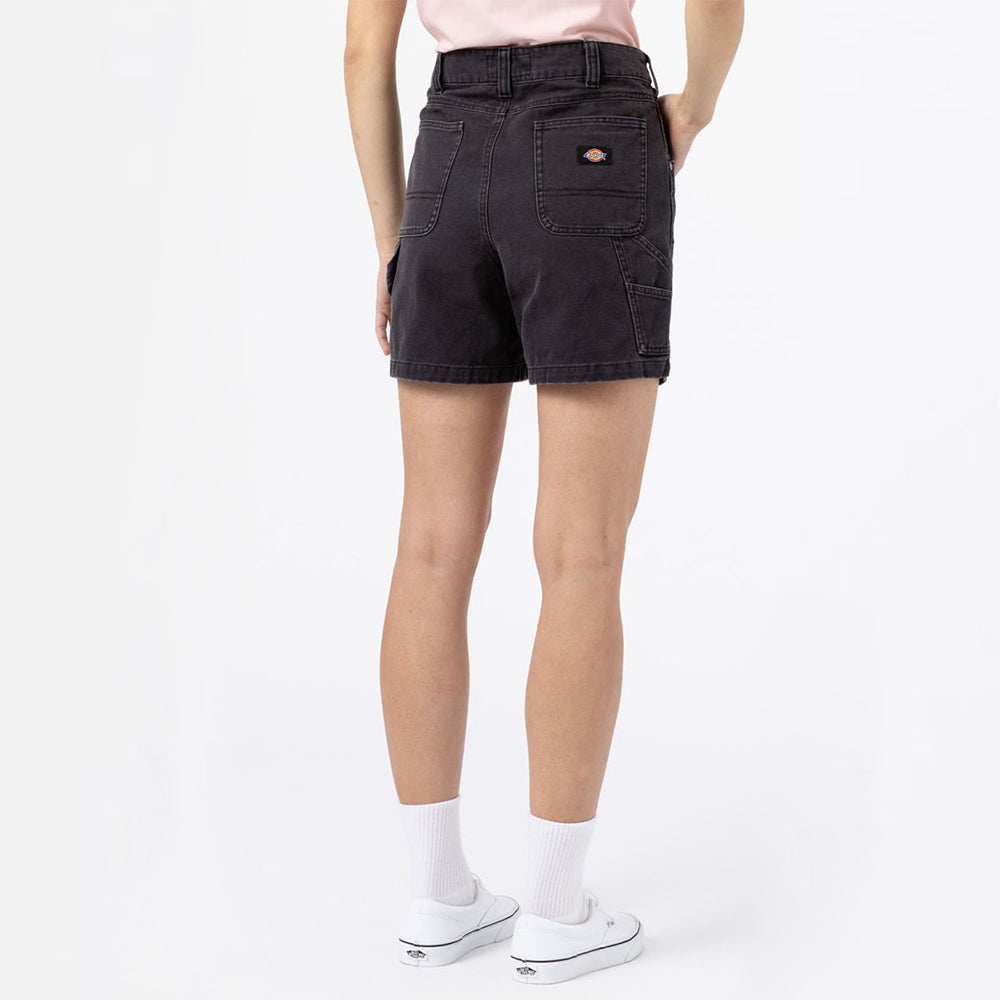 DUCK STONE WASHED BLACK CANVAS CARPENTER SHORTPANTS