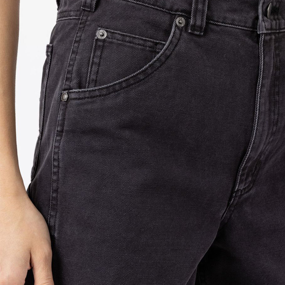 DUCK STONE WASHED BLACK CANVAS CARPENTER SHORTPANTS