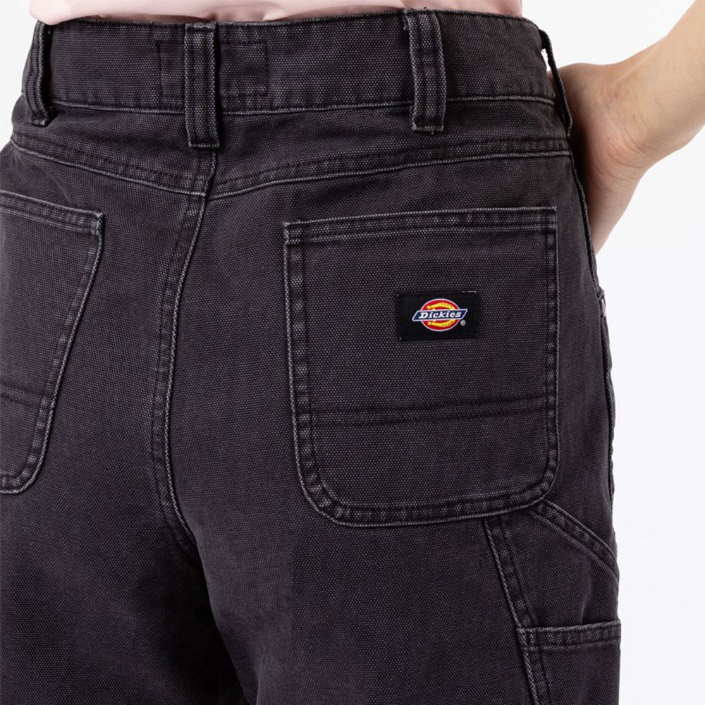 DUCK STONE WASHED BLACK CANVAS CARPENTER SHORTPANTS