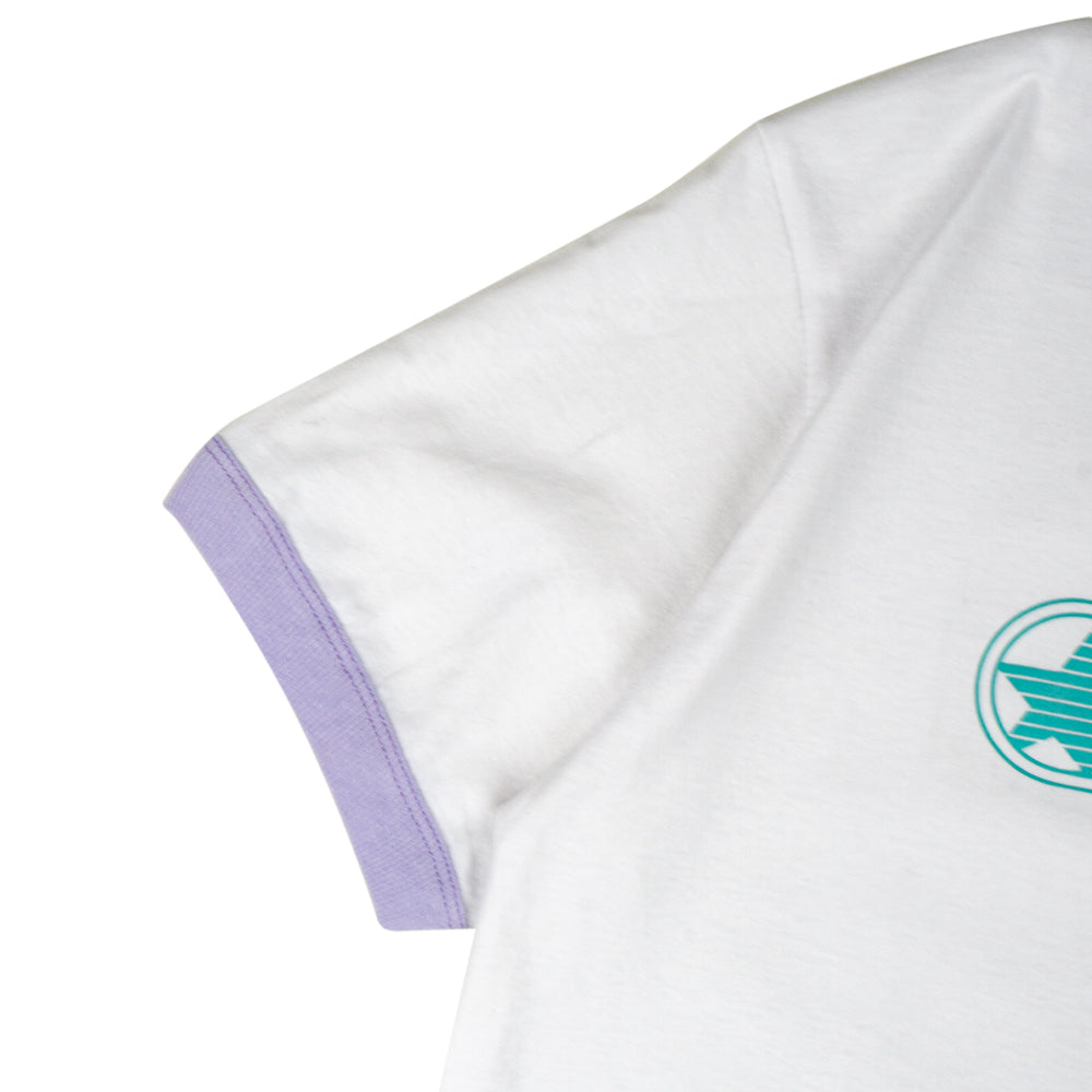 LOG WHITE PURPLE RINGER TEE