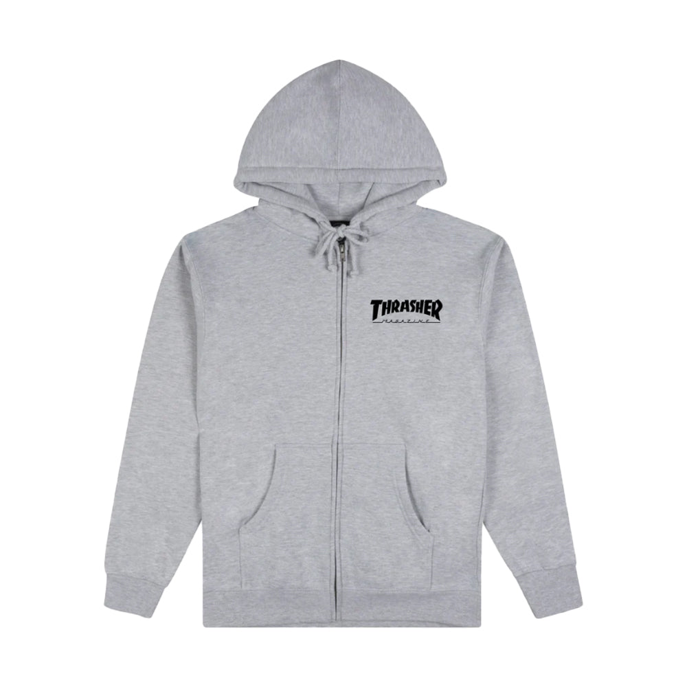 MAGAZINE LOGO GREY ZIP-HOOD