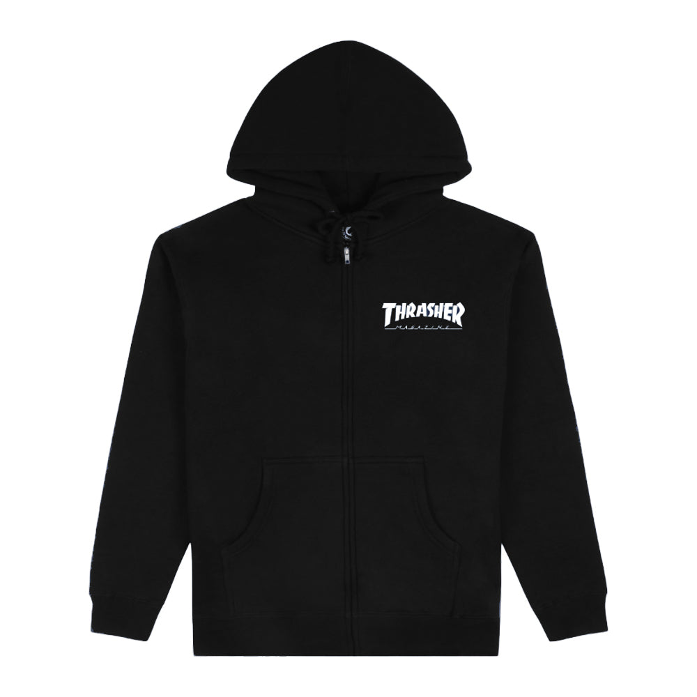 MAGAZINE LOGO BLACK ZIP-HOOD
