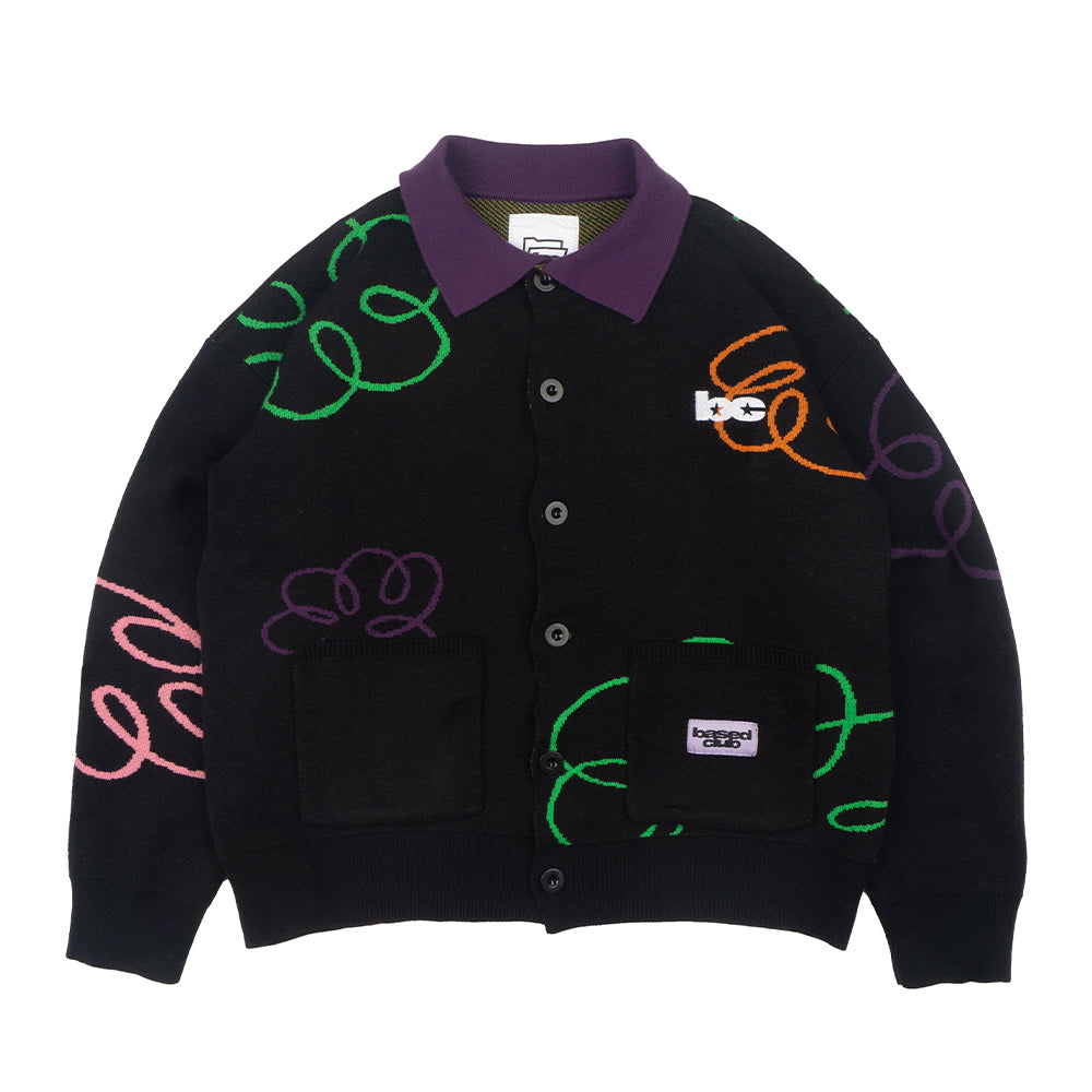 DRAWN BLACK CARDIGAN