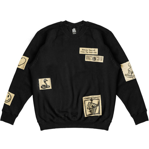 YOURSELF WOF BLACK CREWNECK