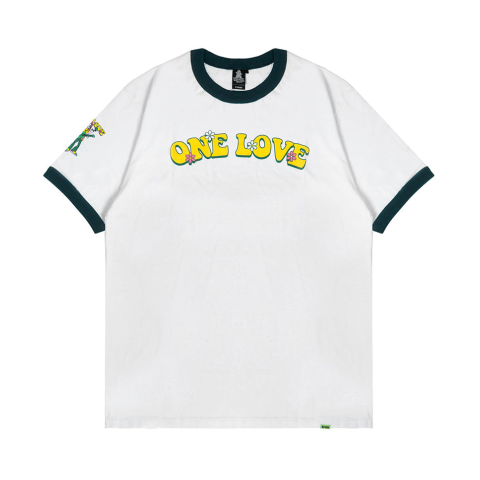 ONE LOVE WHITE RINGER TEE
