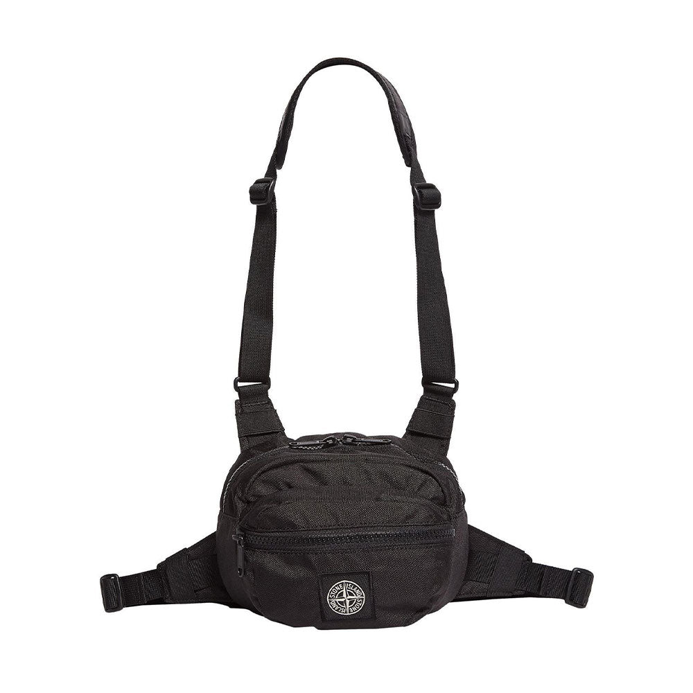 STONE ISLAND CROSS BODY BAG BLACK