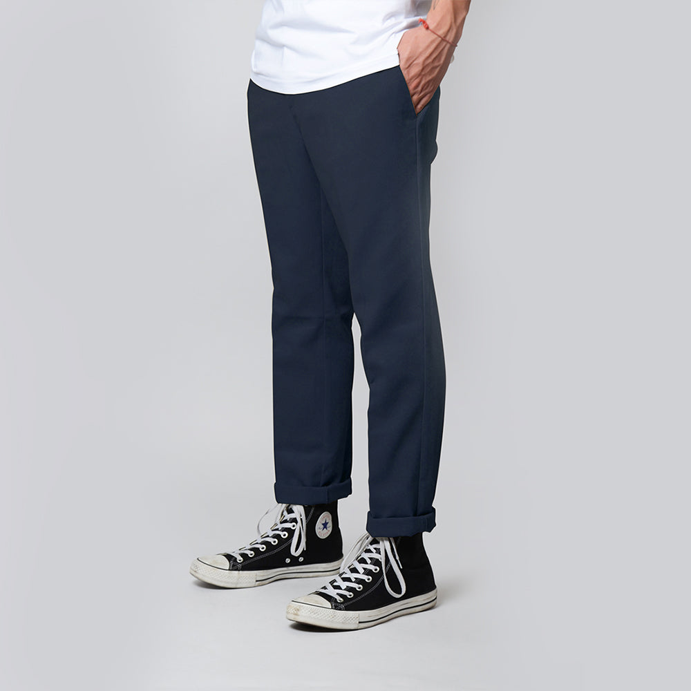 WE872 DARK NAVY SLIM TAPERED PANTS