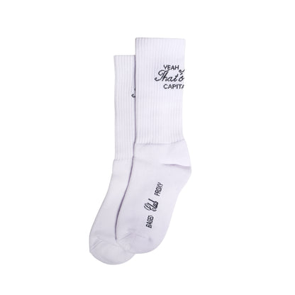 I KNOW SOCKS WHITE