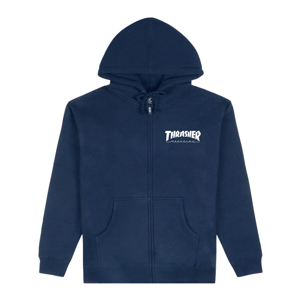 MAGAZINE LOGO NAVY ZIP-HOOD